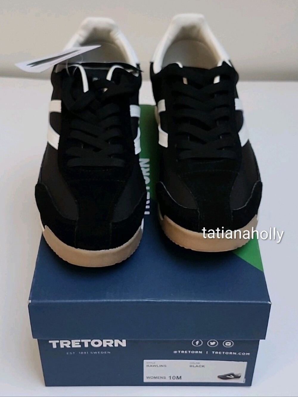 Tretorn Rawlins Black Suede Sneakers Size 10
